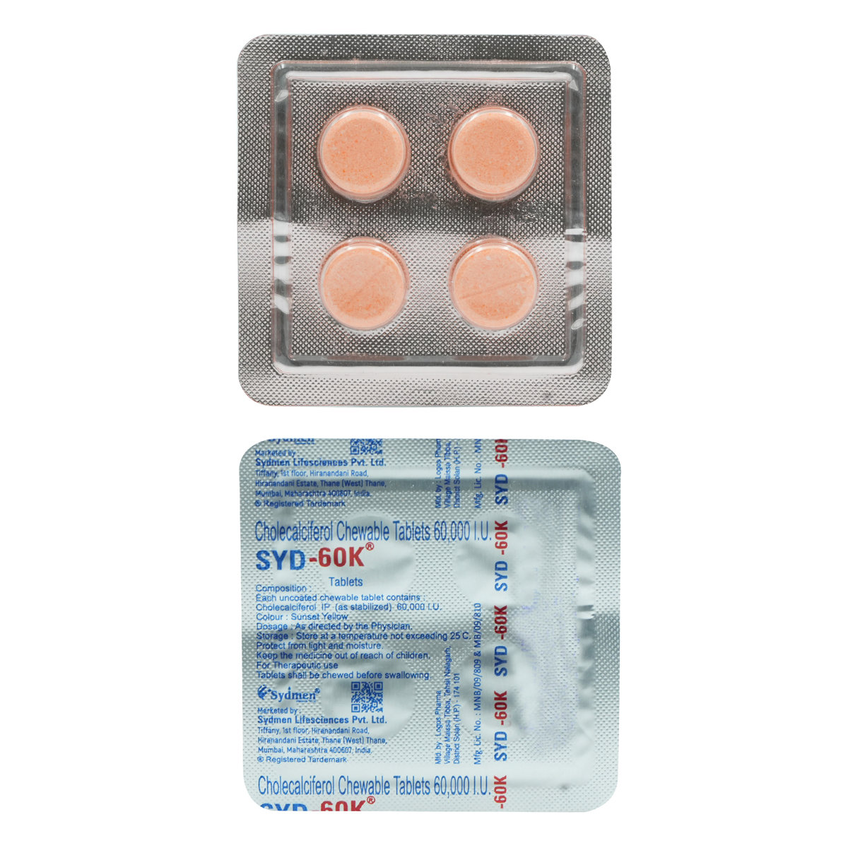 SYD 60K Chewable Tablet 4's, Pack of 4 SYD 60K Chewable Tablet 4's, Pack of 4