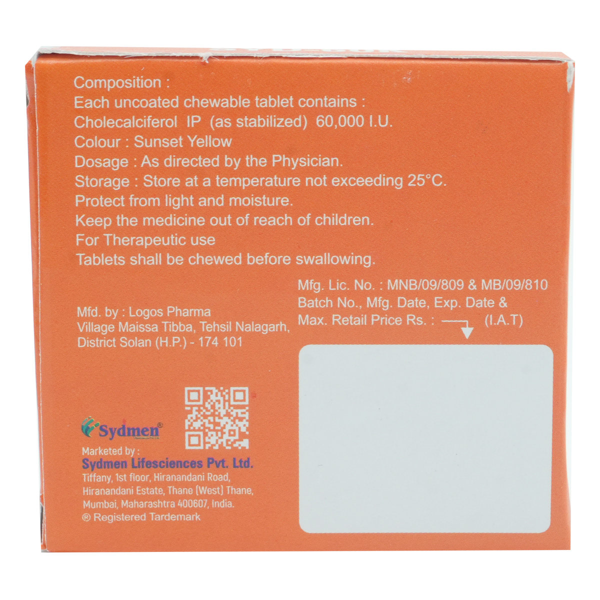 SYD 60K Chewable Tablet 4's, Pack of 4 SYD 60K Chewable Tablet 4's, Pack of 4