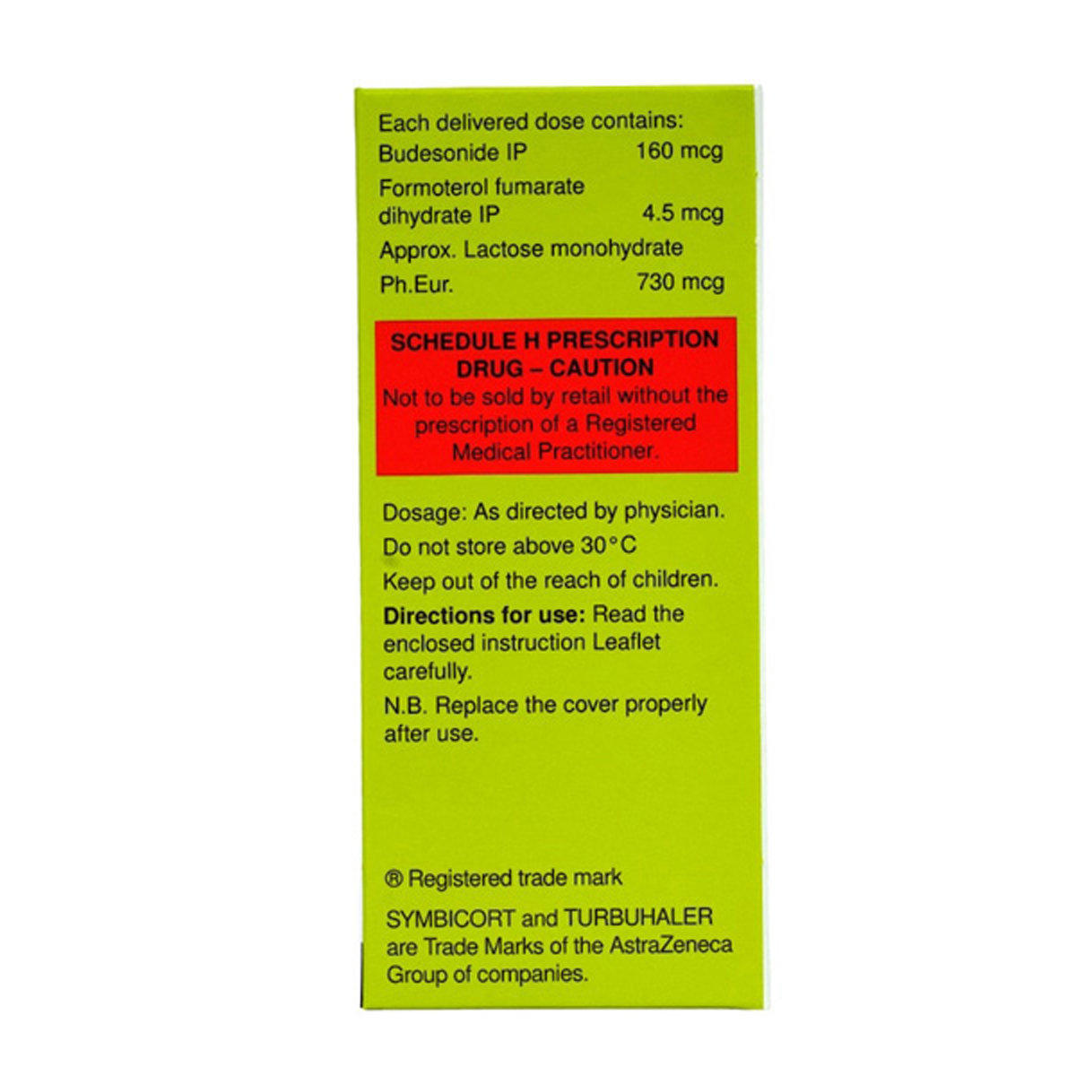 Symbicort 160mcg/4.5mcg Turbuhaler 60 Mdi, Pack of 1 INHALER Symbicort 160mcg/4.5mcg Turbuhaler 60 Mdi, Pack of 1 INHALER