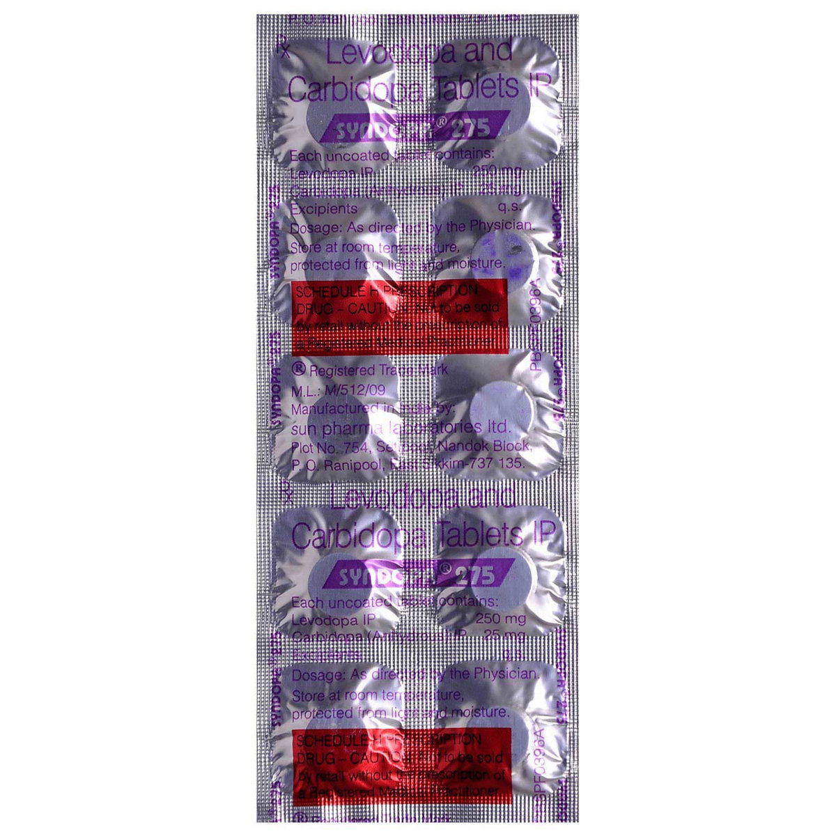 Syndopa 275 Tablet 10's, Pack of 10 TABLETS Syndopa 275 Tablet 10's, Pack of 10 TABLETS