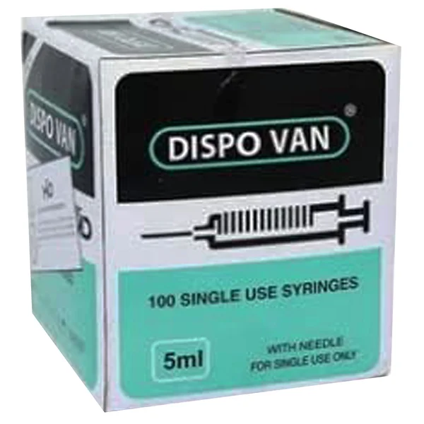 Dispovan Syringe 5 ml With Out, 1 Unit, Pack of 1