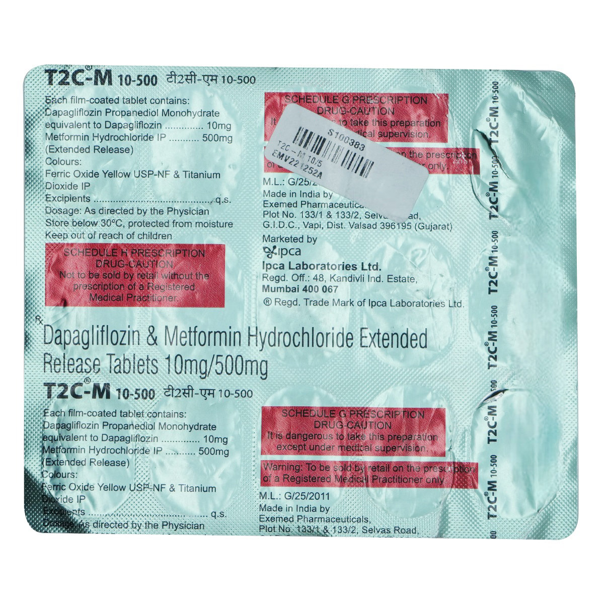T2C-M 10 mg/500 mg Tablet 15's, Pack of 15 TabletS T2C-M 10 mg/500 mg Tablet 15's, Pack of 15 TabletS