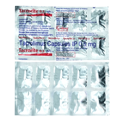 Tacrorite 0.5 mg Capsule 10's, Pack of 10 CapsuleS