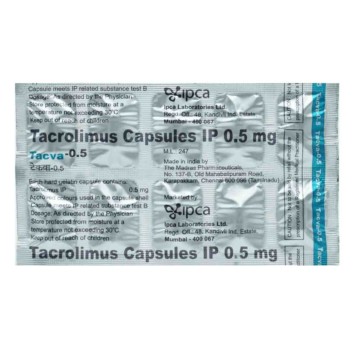 Tacva-0.5 Capsule 10's, Pack of 10 CapsuleS Tacva-0.5 Capsule 10's, Pack of 10 CapsuleS