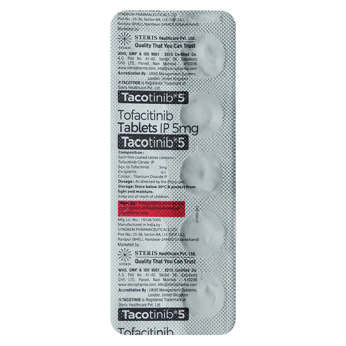 Tacotinib 5 Tablet 10's, Pack of 10 TabletS Tacotinib 5 Tablet 10's, Pack of 10 TabletS