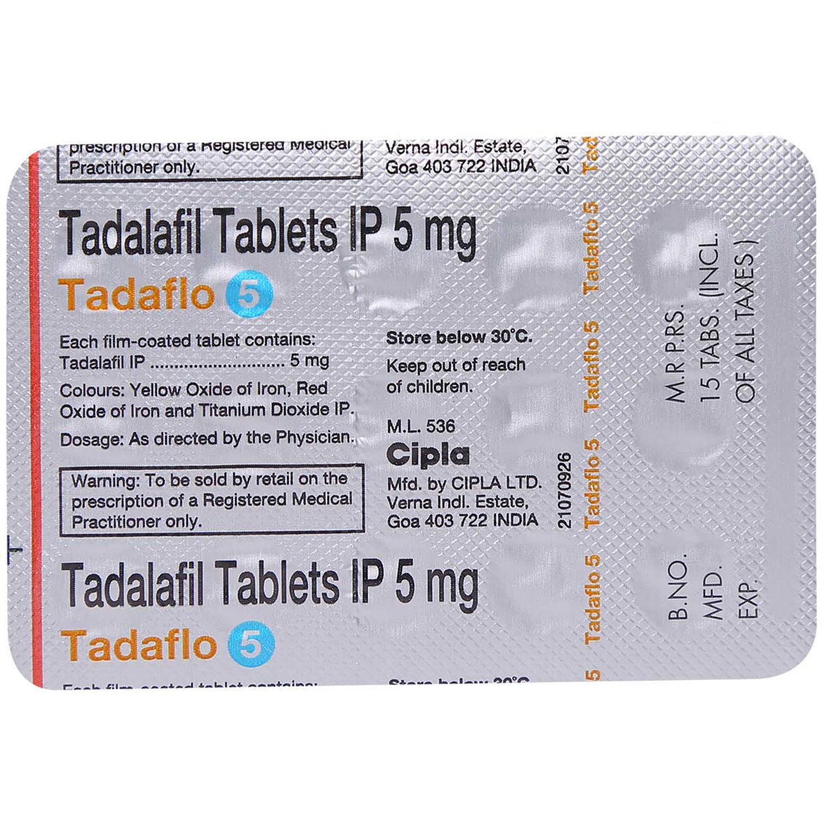 Tadaflo 5 Tablet 15's, Pack of 15 TABLETS Tadaflo 5 Tablet 15's, Pack of 15 TABLETS
