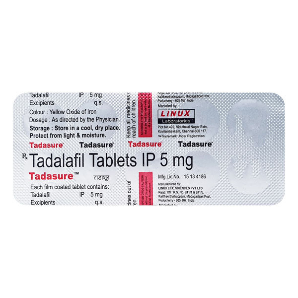 Tadasure 5 Tablet 10's, Pack of 10 TABLETS Tadasure 5 Tablet 10's, Pack of 10 TABLETS