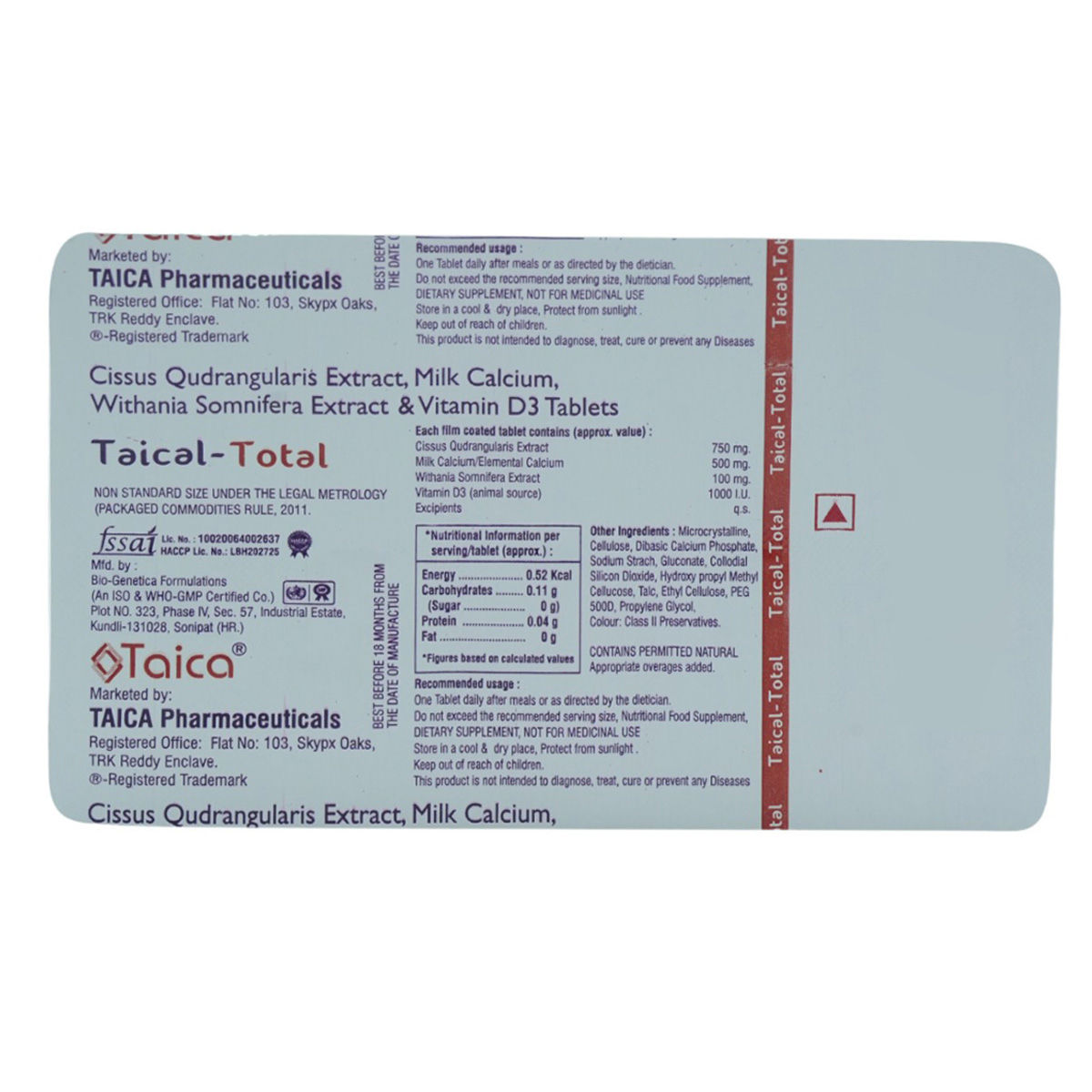 Buy Taical Total Tablet 10's Online