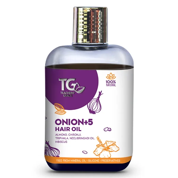 Teacher's Grace 100% Natural Onion+5 Hair Oil, 250 ml