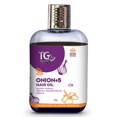 Teacher's Grace 100% Natural Onion+5 Hair Oil, 250 ml, Pack of 1