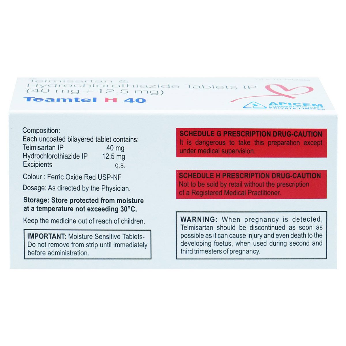 Teamtel H 40 Tablet 10's, Pack of 10 TabletS Teamtel H 40 Tablet 10's, Pack of 10 TabletS