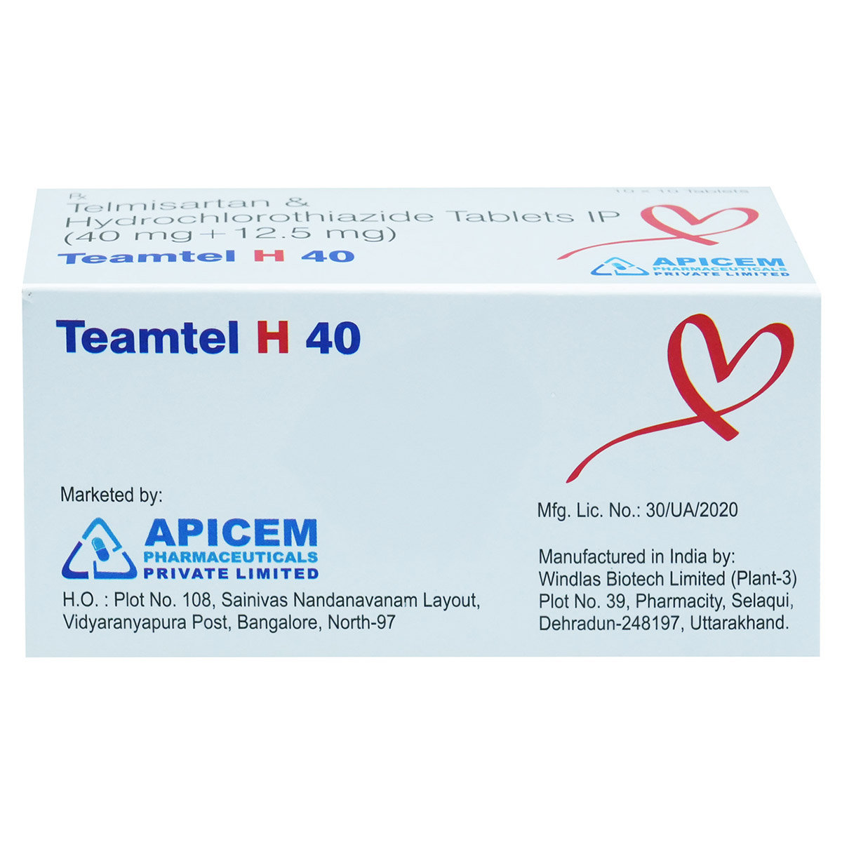Teamtel H 40 Tablet 10's, Pack of 10 TabletS Teamtel H 40 Tablet 10's, Pack of 10 TabletS