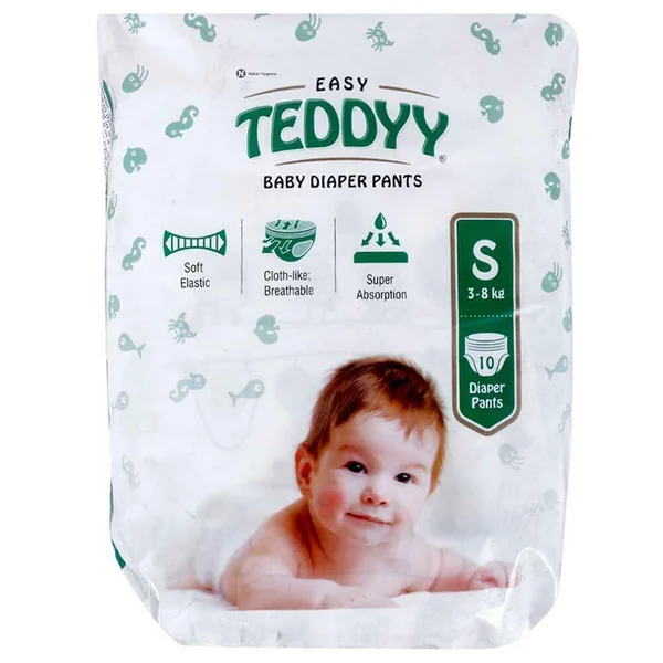 Teddyy Easy Baby Diaper Pants Small, 10 Count, Pack of 1