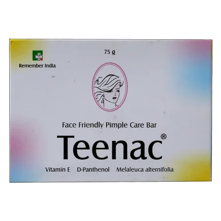 Teenac Pimple Care Bar 75 gm | Vitamin E, D Panthenol & Melaleuca Alternifolia | Controls Excess Oil | Effectively Cleanses Oily Skin