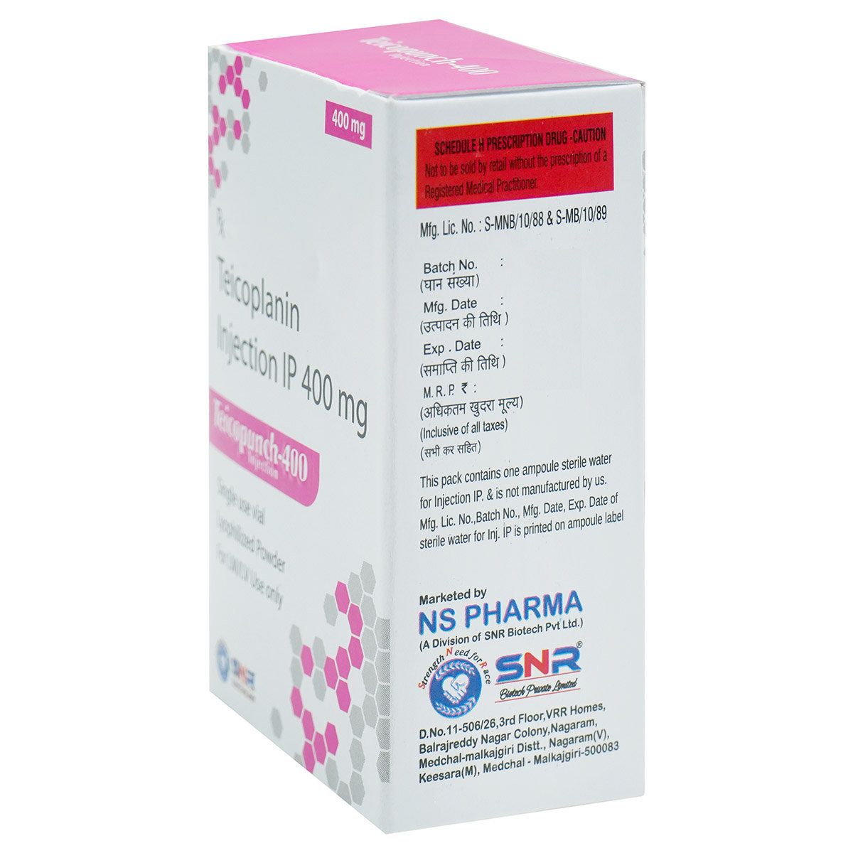 Teicopunch-400 Injection 1's, Pack of 1 Injection Teicopunch-400 Injection 1's, Pack of 1 Injection