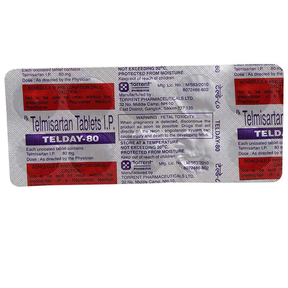 Telday-80 Tablet 10's, Pack of 10 TABLETS