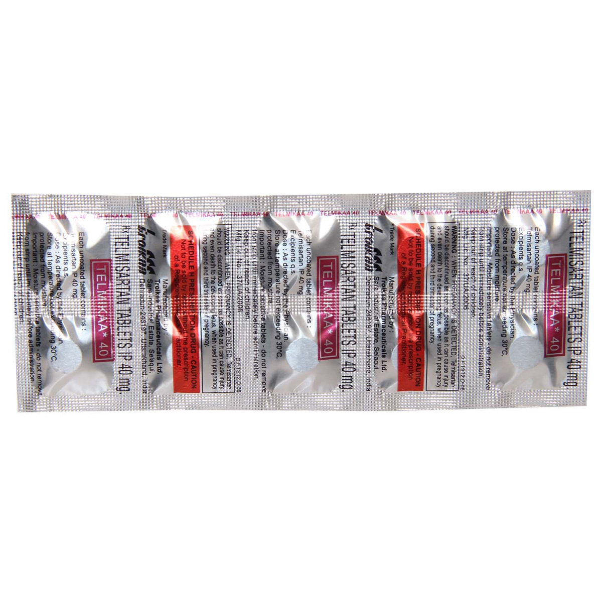 Telmikaa 40 Tablet 10's, Pack of 10 TABLETS Telmikaa 40 Tablet 10's, Pack of 10 TABLETS