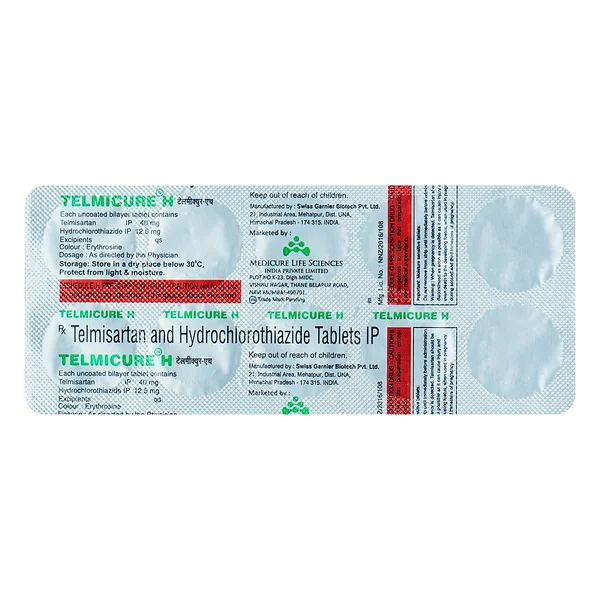 Telmicure H Tablet 10's, Pack of 10