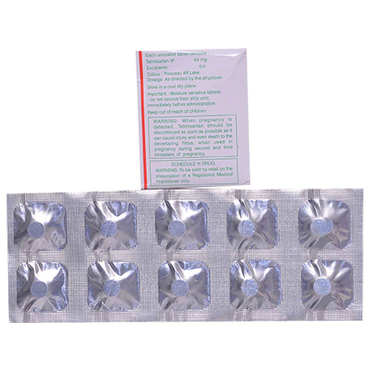 Telmed 40 Tablet 10's, Pack of 10 TABLETS Telmed 40 Tablet 10's, Pack of 10 TABLETS