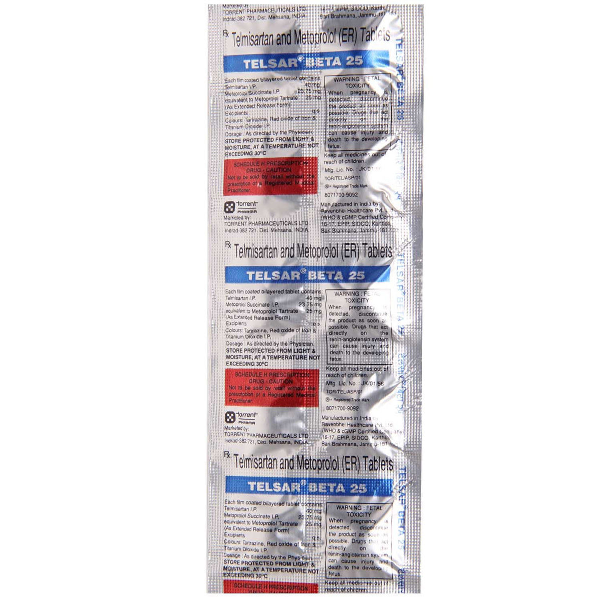 Telsar Beta 25 Tablet 10's Price, Uses, Side Effects, Composition ...