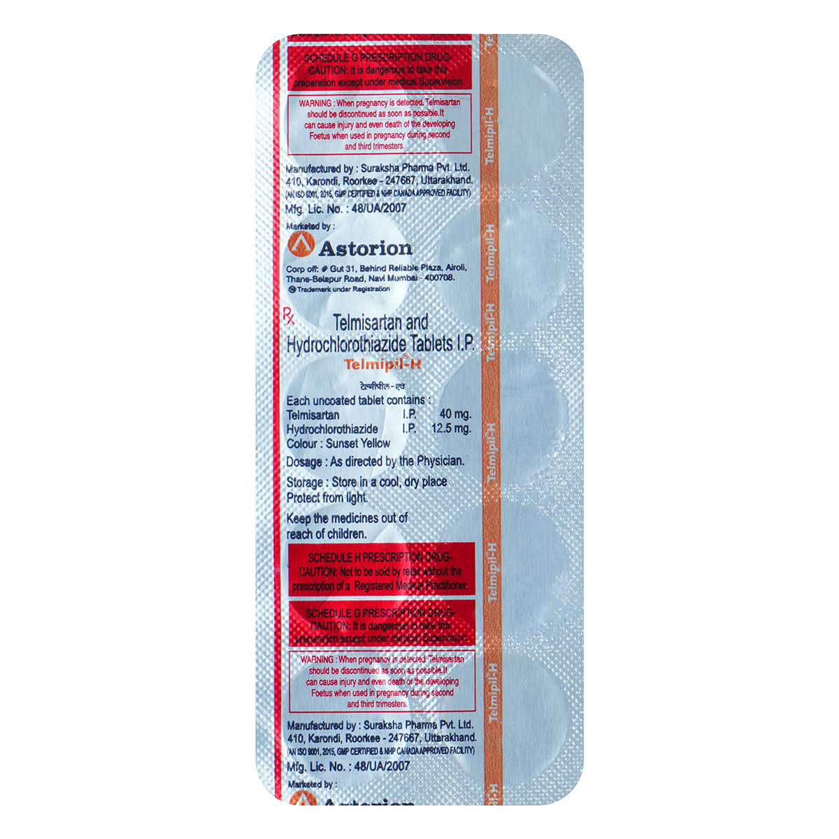 Telmipil H Tablet 10's, Pack of 10 Telmipil H Tablet 10's, Pack of 10