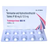 Telmiprime-80 H Tablet 10's, Pack of 10 TABLETS