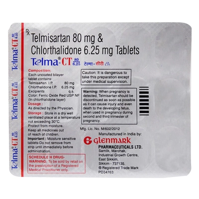 Telma CT 80 Tablet 15's, Pack of 15 TABLETS