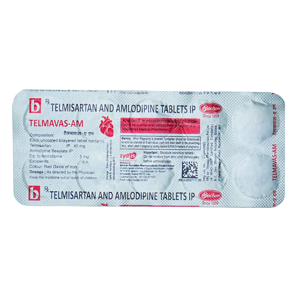 Telmavas-AM Tablet 10's, Pack of 10 Telmavas-AM Tablet 10's, Pack of 10