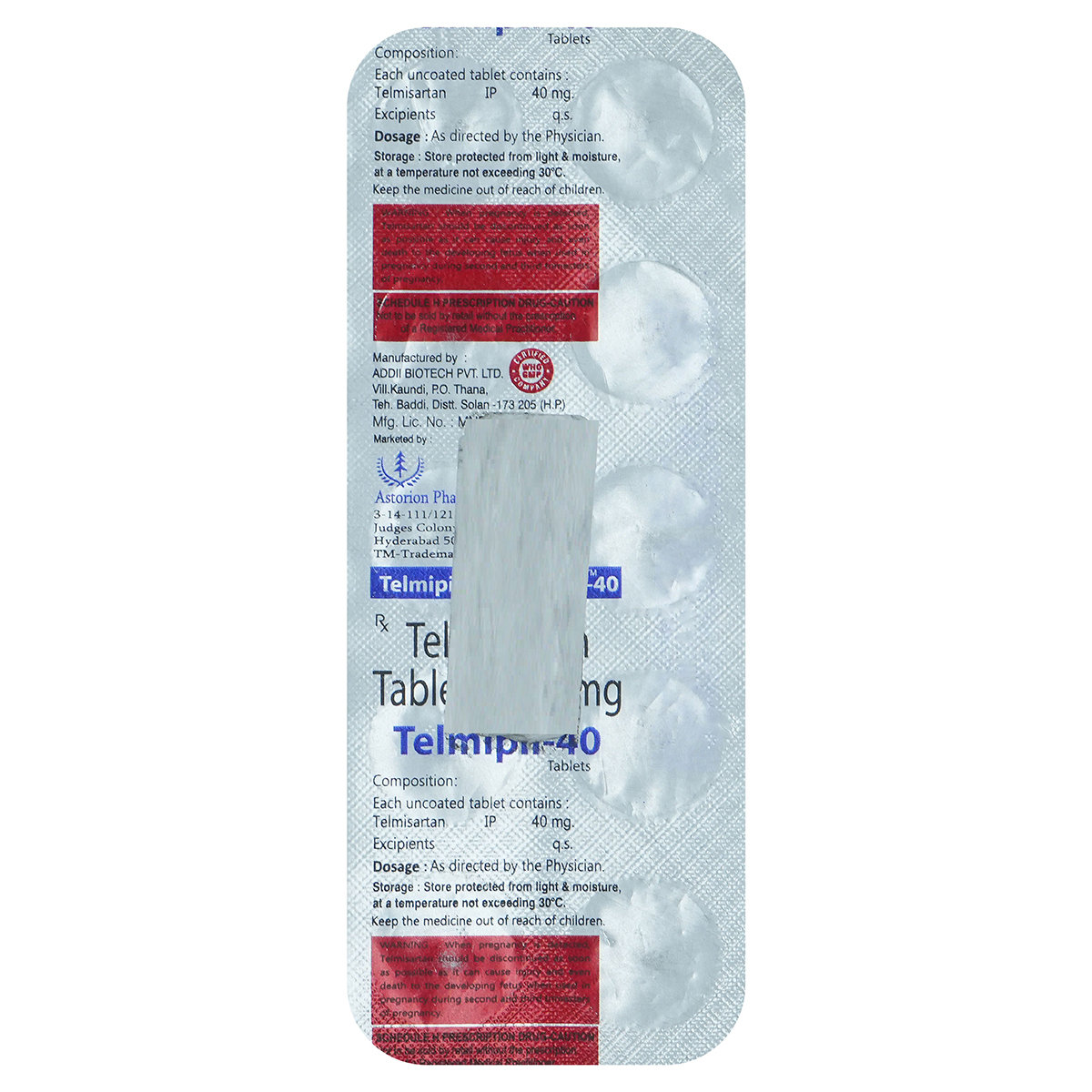 Telmipil 40 Tablet 10's, Pack of 10 TABLETS Telmipil 40 Tablet 10's, Pack of 10 TABLETS