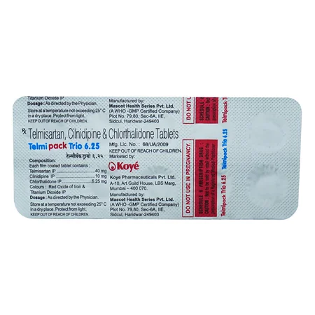 Telmipack Trio 6.25 Tablet 10's