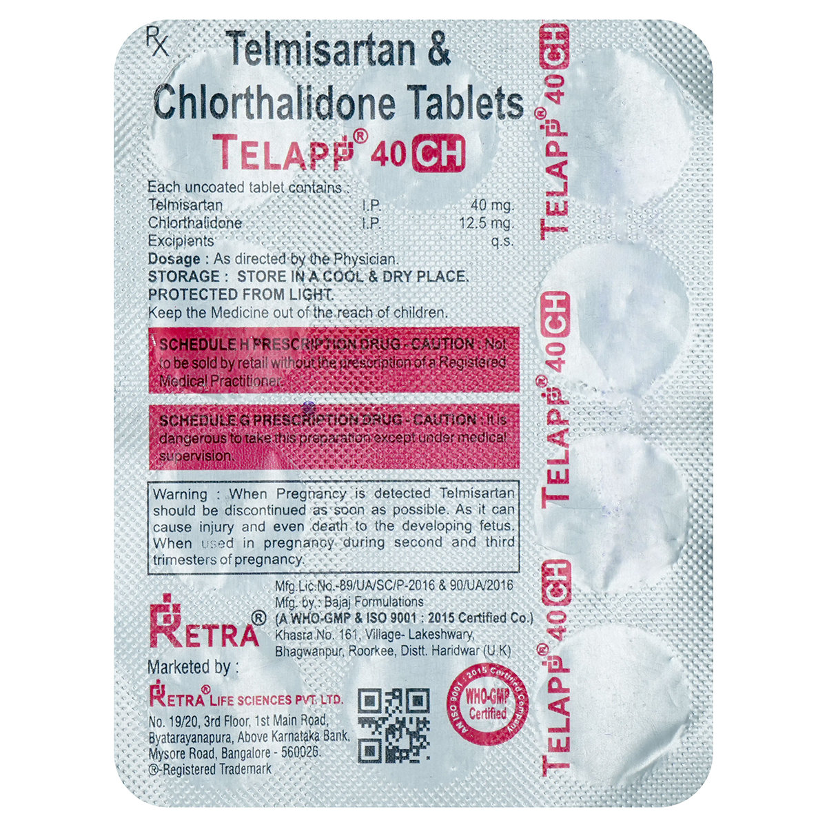 Telapp 40 CH Tablet 10's, Pack of 10 TabletS Telapp 40 CH Tablet 10's, Pack of 10 TabletS