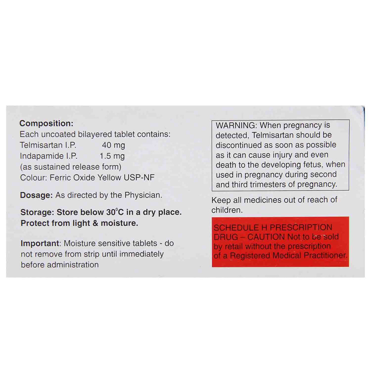 Telma D Tablet 10's, Pack of 10 TABLETS Telma D Tablet 10's, Pack of 10 TABLETS