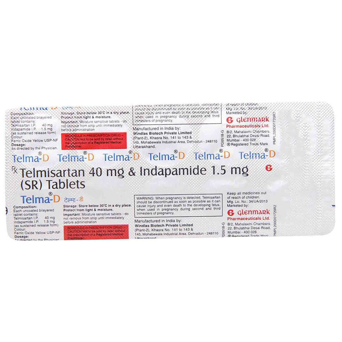 Telma D Tablet 10's, Pack of 10 TABLETS Telma D Tablet 10's, Pack of 10 TABLETS