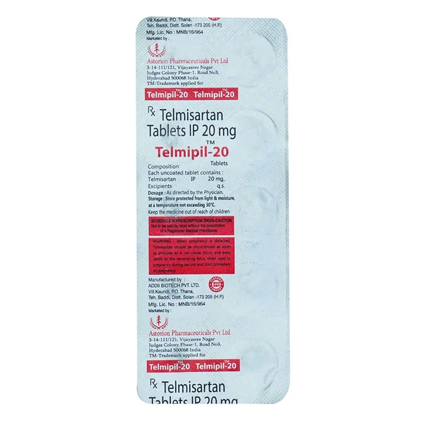 Telmipil-20 mg Tablet 10's