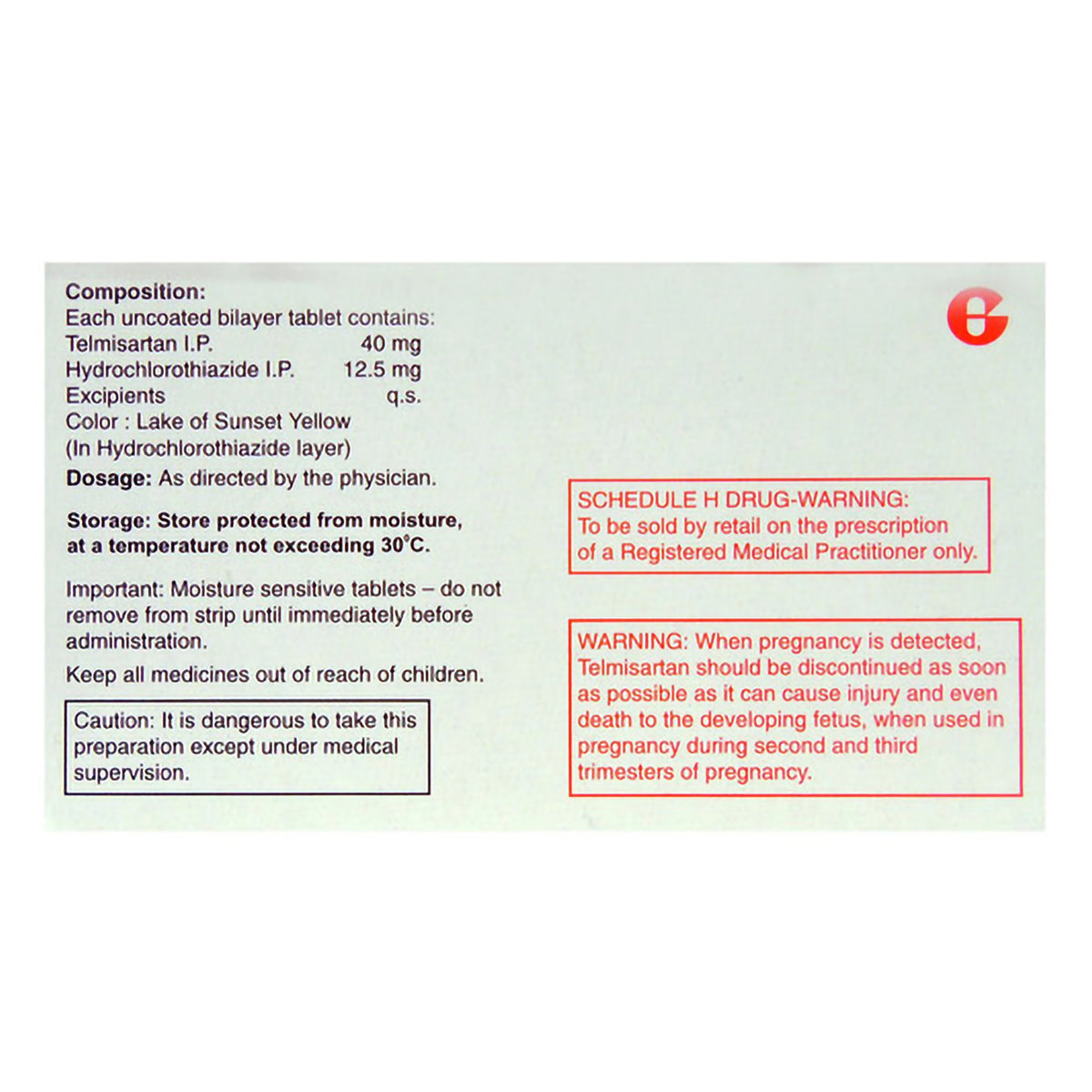 Telma H Tablet 30's, Pack of 30 Telma H Tablet 30's, Pack of 30