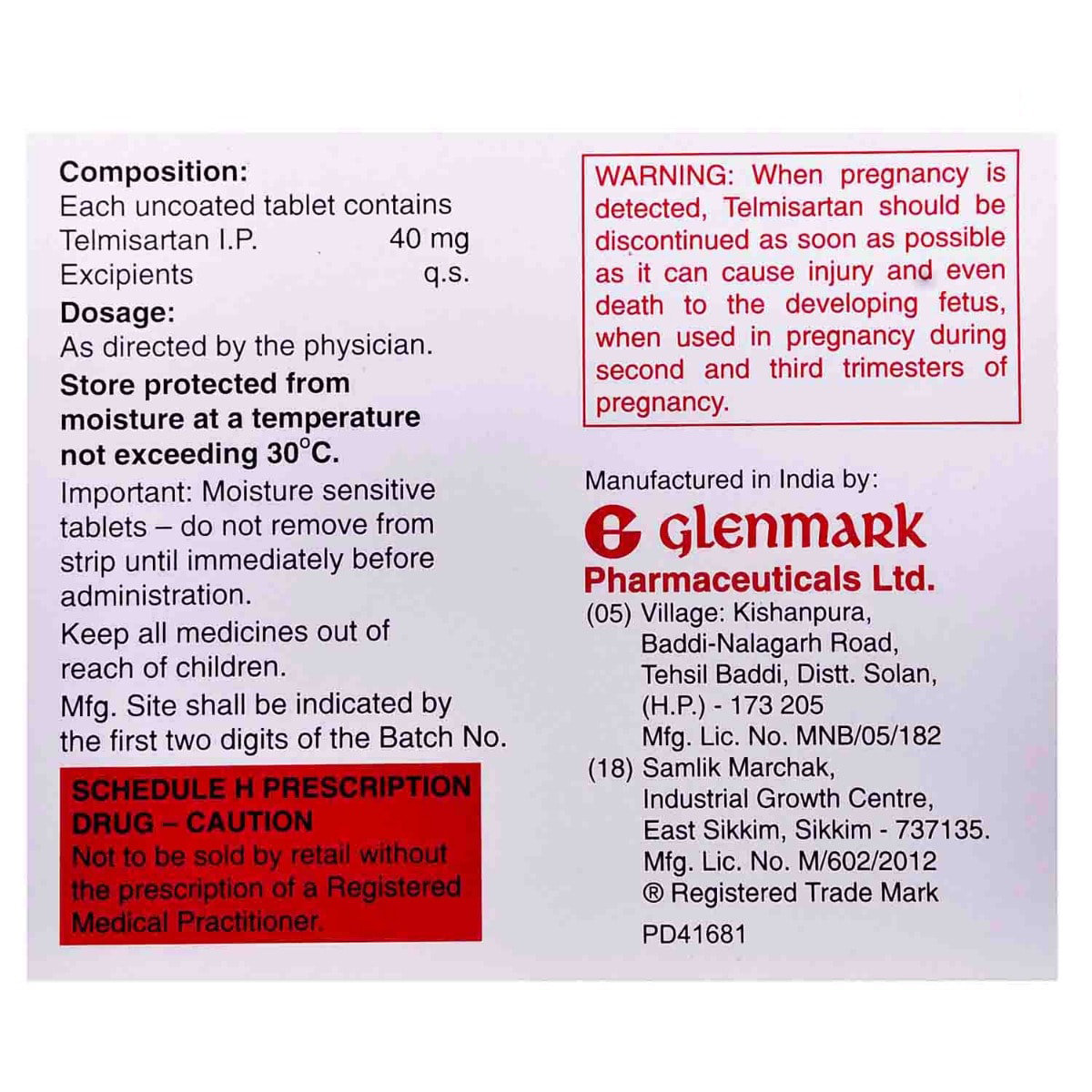 Telma 40 mg Tablet 30's, Pack of 30 TABLETS Telma 40 mg Tablet 30's, Pack of 30 TABLETS