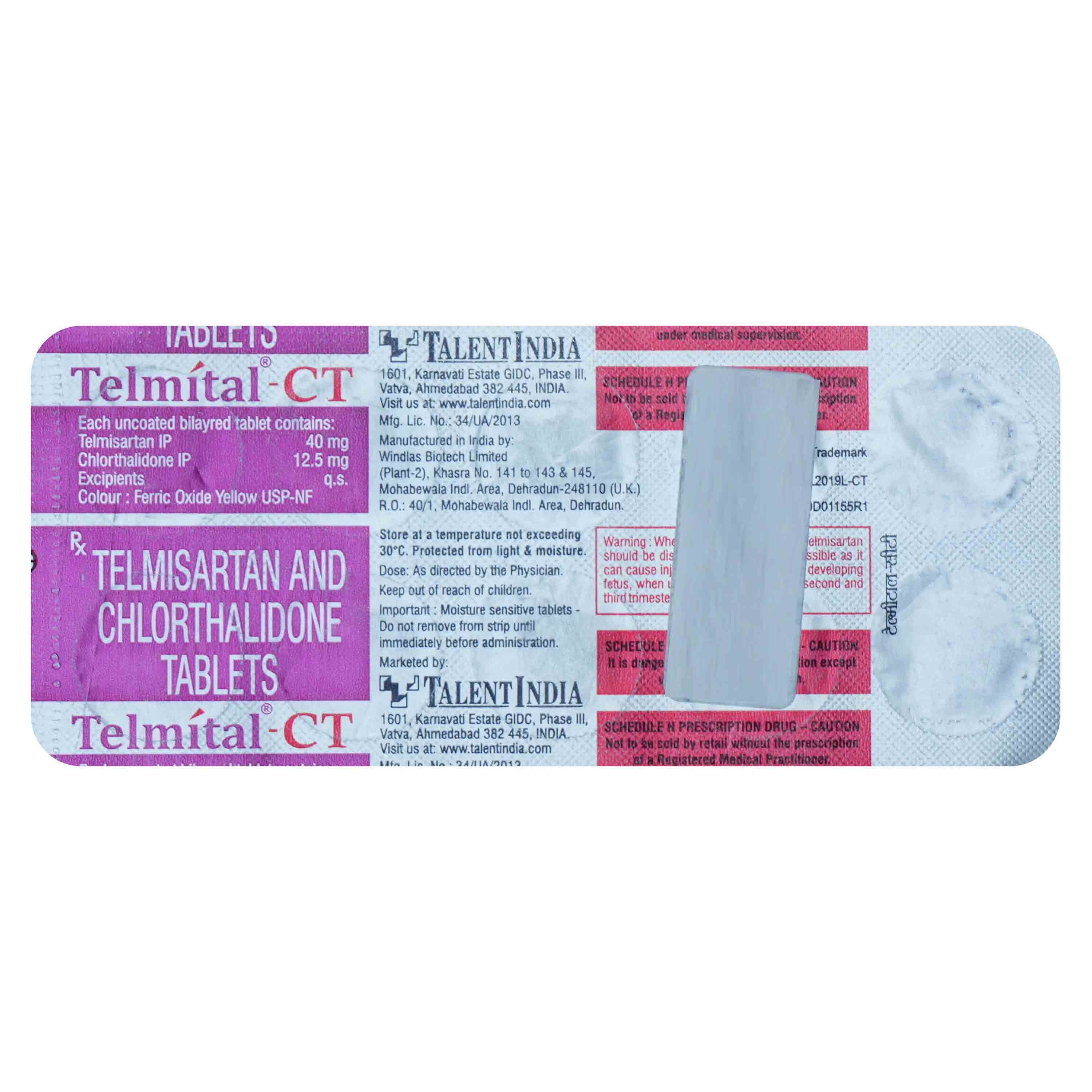 Telmital-CT Tablet 10's, Pack of 10 Telmital-CT Tablet 10's, Pack of 10