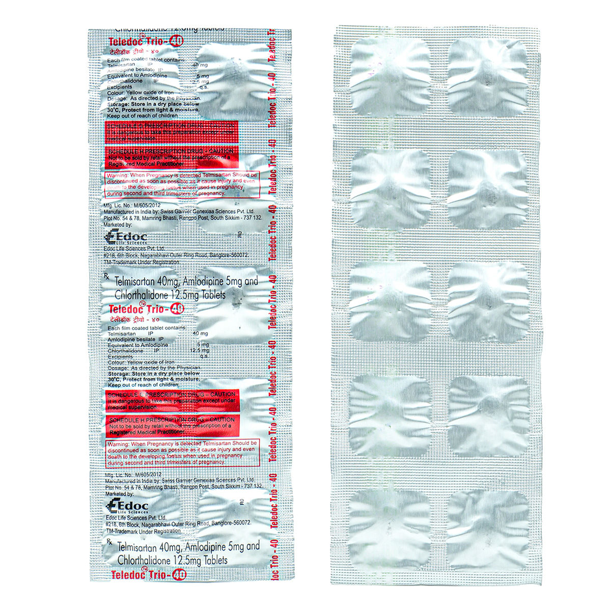 Teledoc Trio-40mg Tablet 10's, Pack of 10 Teledoc Trio-40mg Tablet 10's, Pack of 10