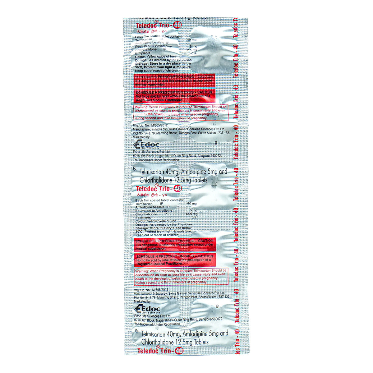 Teledoc Trio-40mg Tablet 10's, Pack of 10 Teledoc Trio-40mg Tablet 10's, Pack of 10