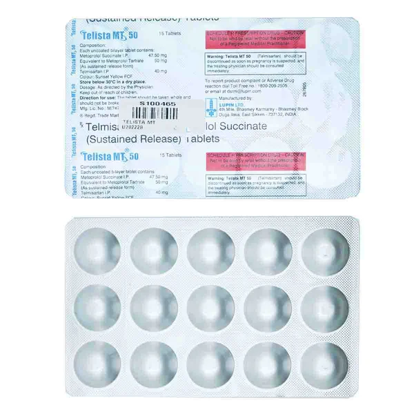 Telista MT 50 Tablet 15's, Pack of 15