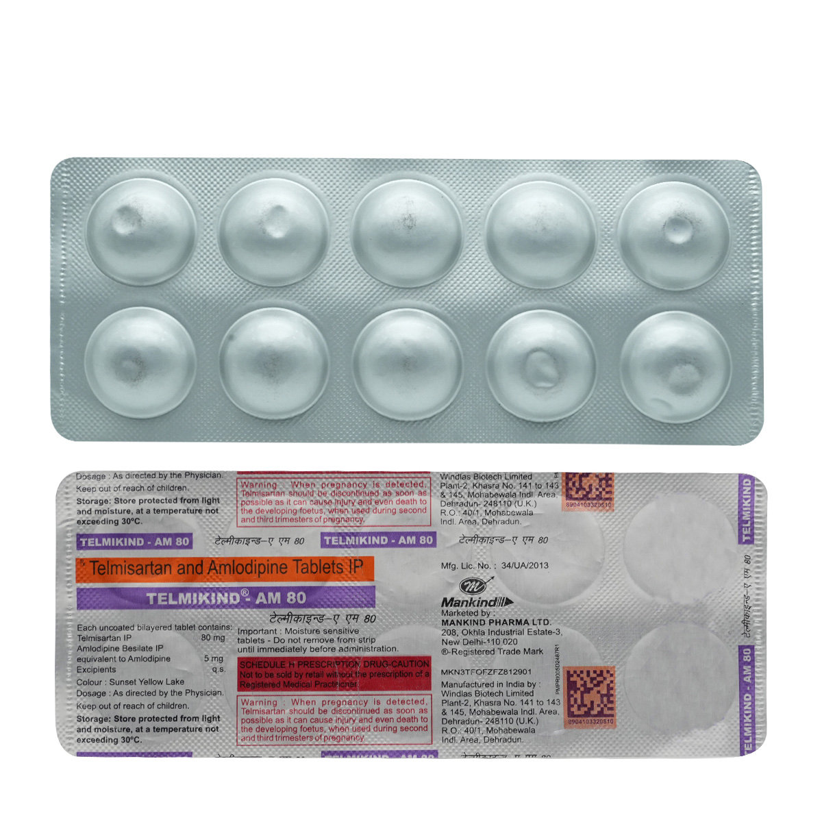 Telmikind AM 80 Tablet 10's, Pack of 10 TABLETS Telmikind AM 80 Tablet 10's, Pack of 10 TABLETS