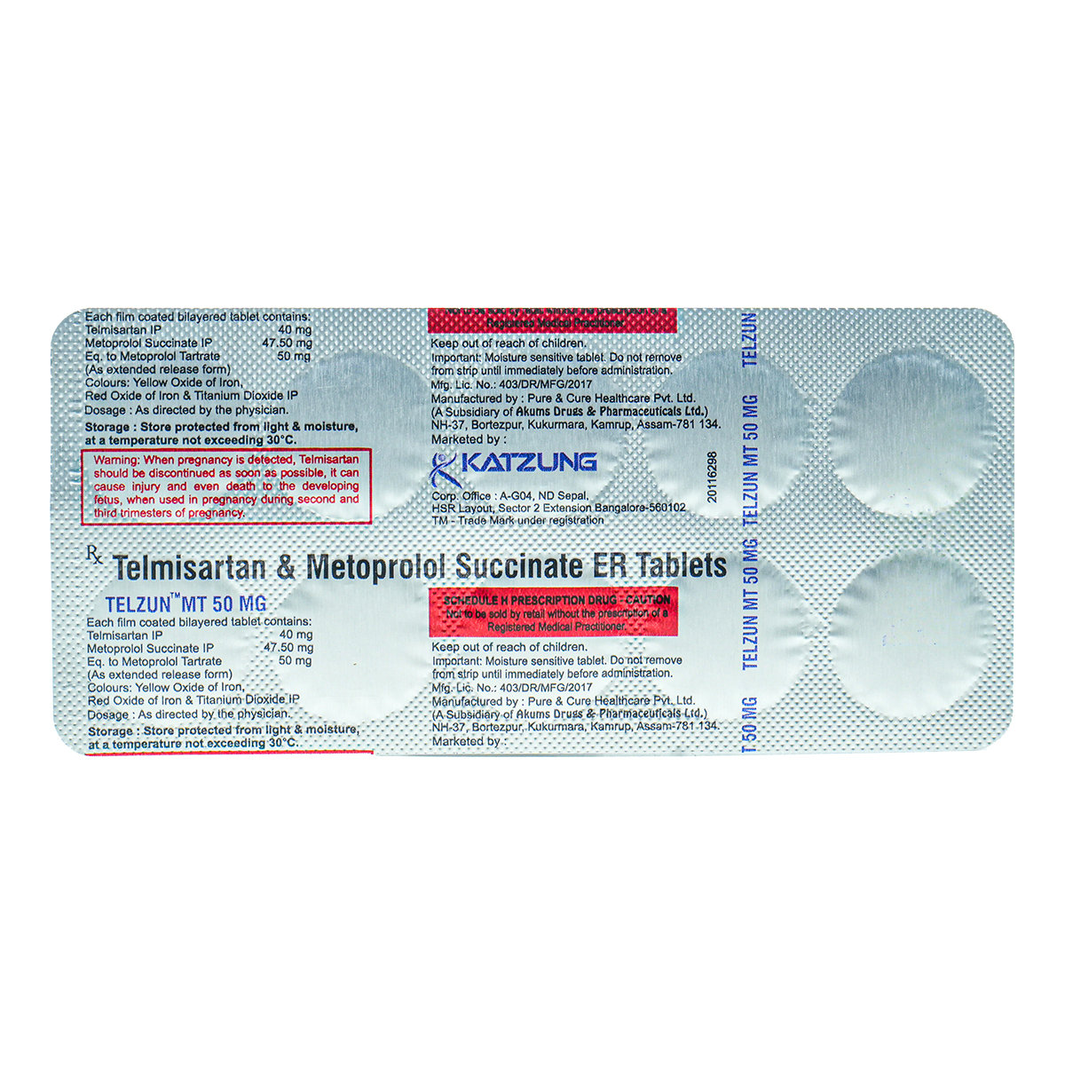 Telzun MT 50 mg Tablet 10's, Pack of 10 TABLETS Telzun MT 50 mg Tablet 10's, Pack of 10 TABLETS