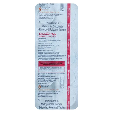 Teldawn Beta 40 mg/25 mg Tablet 10's