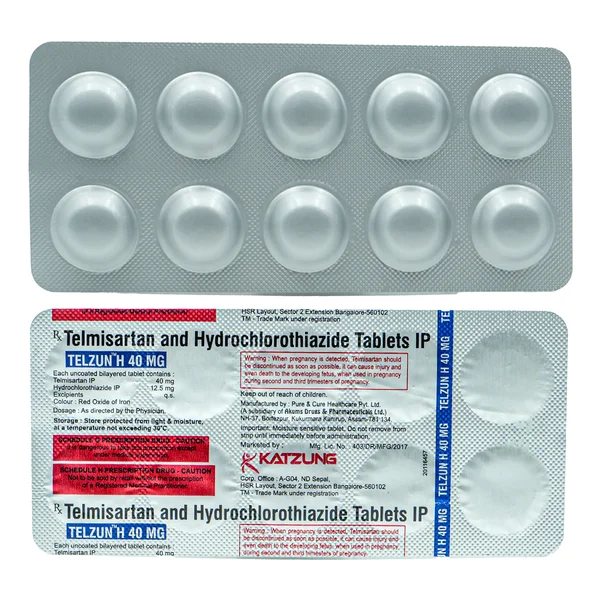 Telzun H 40 mg Tablet 10's