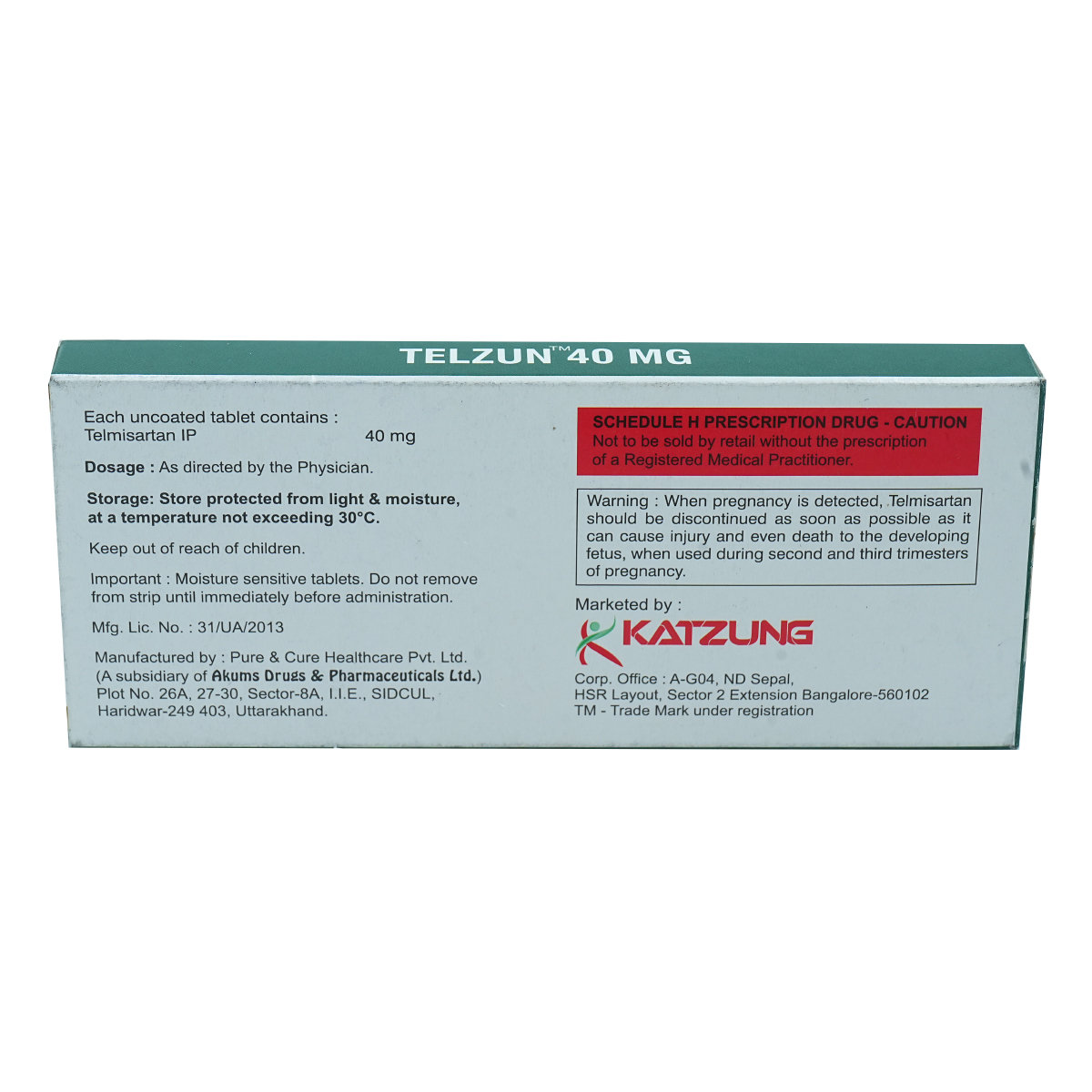 Telzun 40 mg Tablet 10's, Pack of 10 TABLETS Telzun 40 mg Tablet 10's, Pack of 10 TABLETS