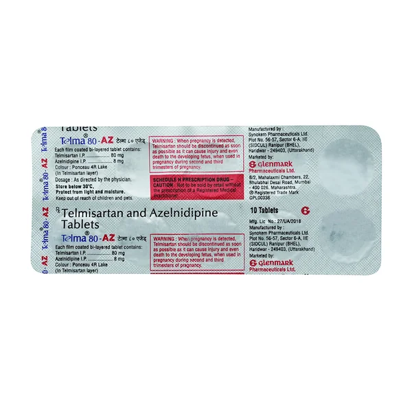 Telma 80-AZ Tablet 10's, Pack of 10