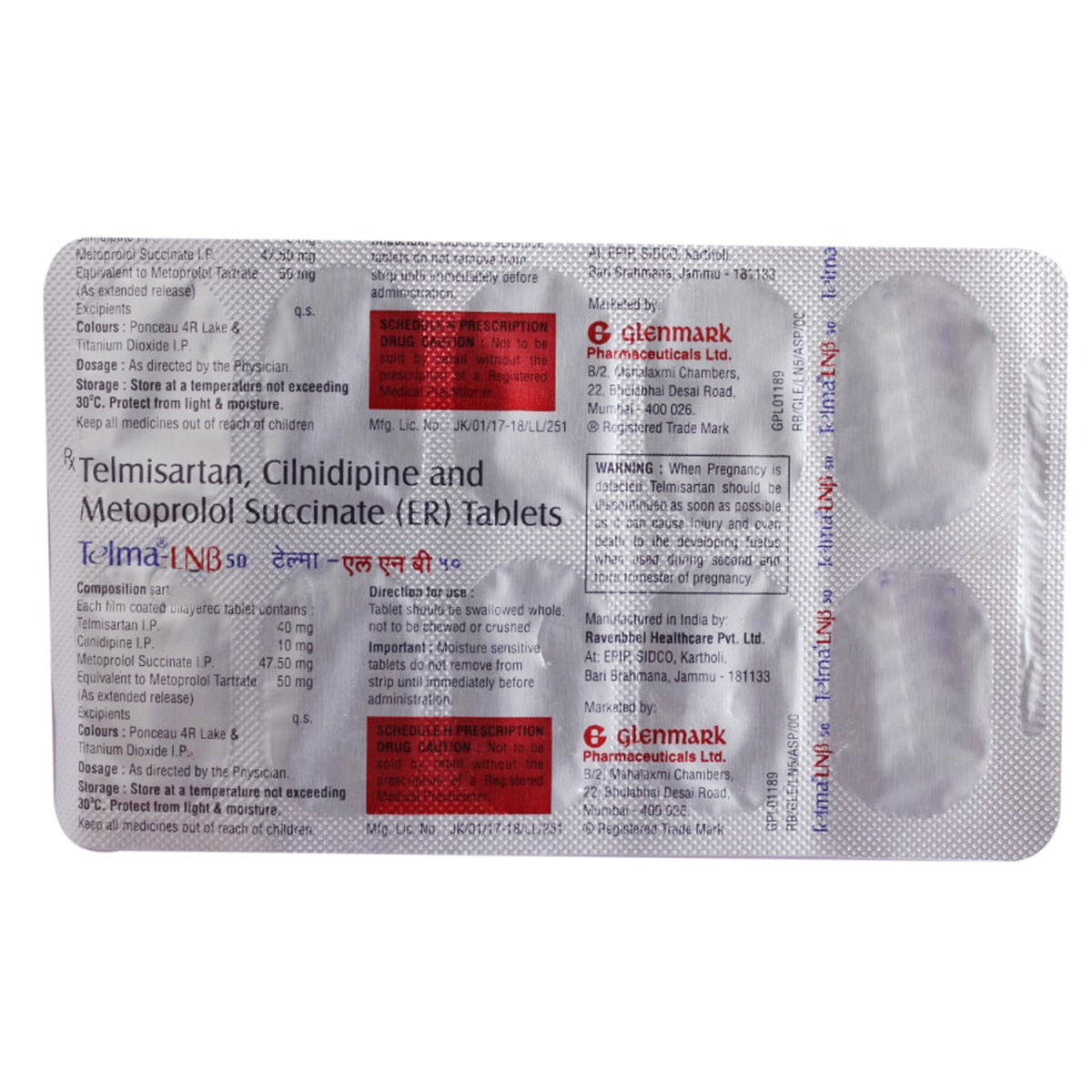 Telma-LN Beta 50 Tablet 10's, Pack of 10 TABLETS Telma-LN Beta 50 Tablet 10's, Pack of 10 TABLETS