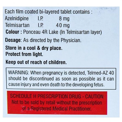 Telmed-AZ 40 Tablet 10's, Pack of 10 TABLETS