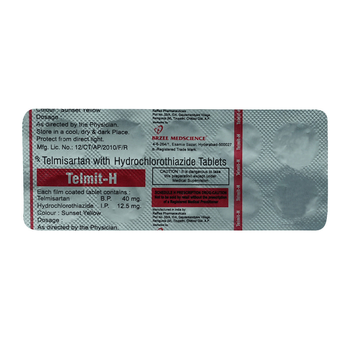 Telmit-H Tablet 10's, Pack of 10 TABLETS Telmit-H Tablet 10's, Pack of 10 TABLETS