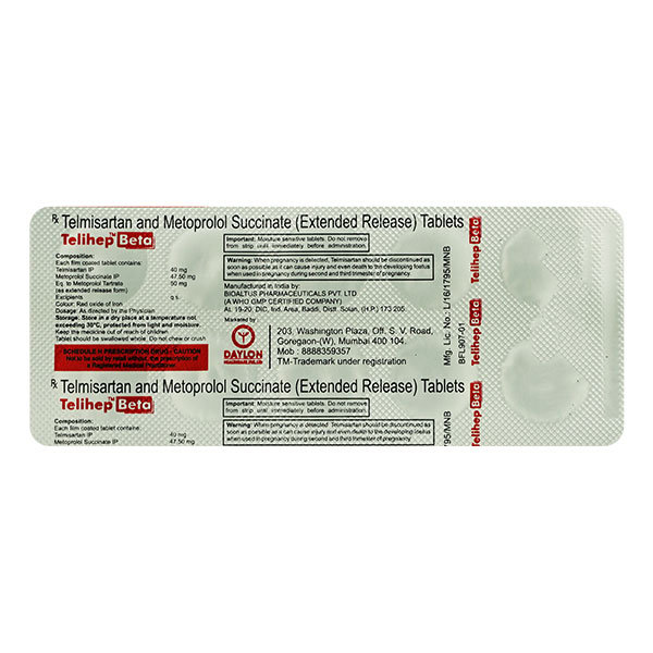 Telihep Beta Tablet 10's, Pack of 10 TABLETS Telihep Beta Tablet 10's, Pack of 10 TABLETS